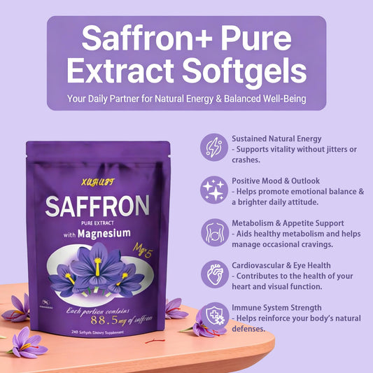 Closeup of SERSANVE saffron extract highlighting premium blend for focus and calm.
