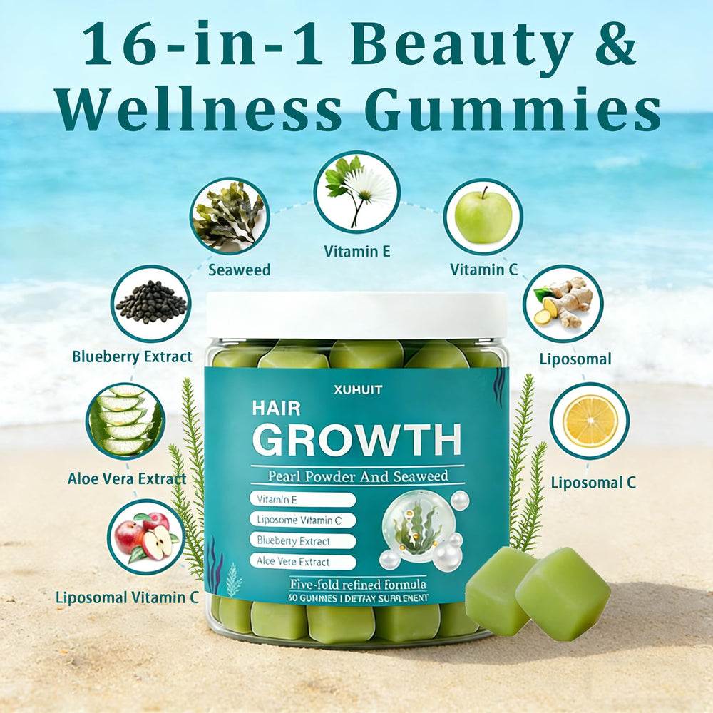 SERSANVE Seaweed Gummies on a bathroom shelf for a simple self-care ritual.