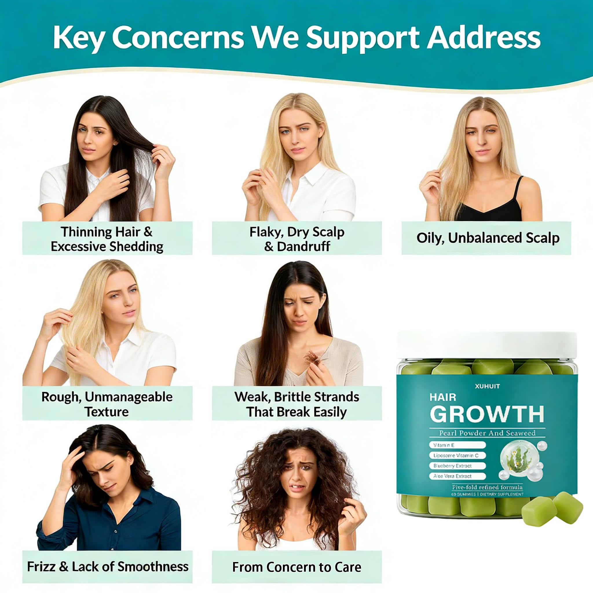 SERSANVE Seaweed Gummies ingredients label highlights vegan, non-GMO formula.