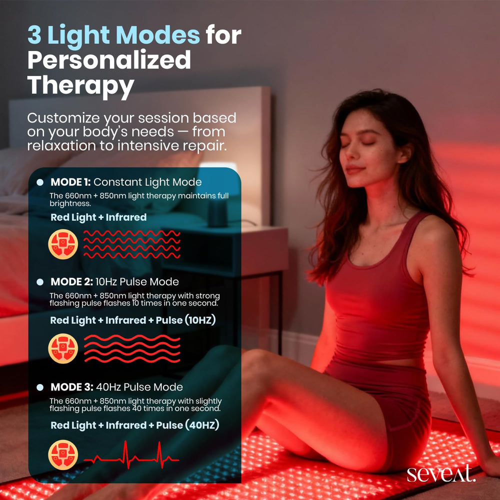 Seveat Red Light Wellness Mat supports post-workout relaxation