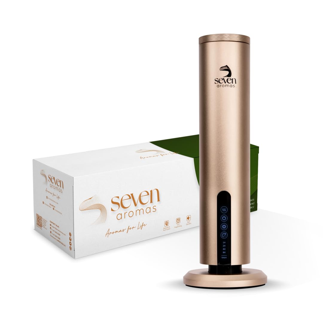 Seven Aromas SV726 gold diffuser exterior for elegant spaces with wide-area fragrance.