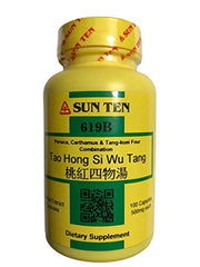 Seven Forests Tao Hong Si Wu Tang bottle showing the herbal formula for daily support.