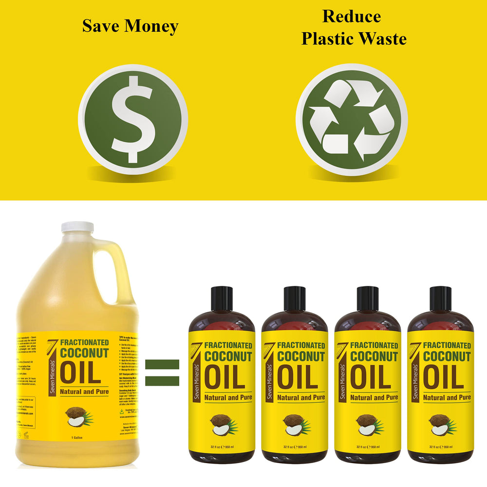 Seven Minerals coconut oil for hair care, lightweight conditioning.