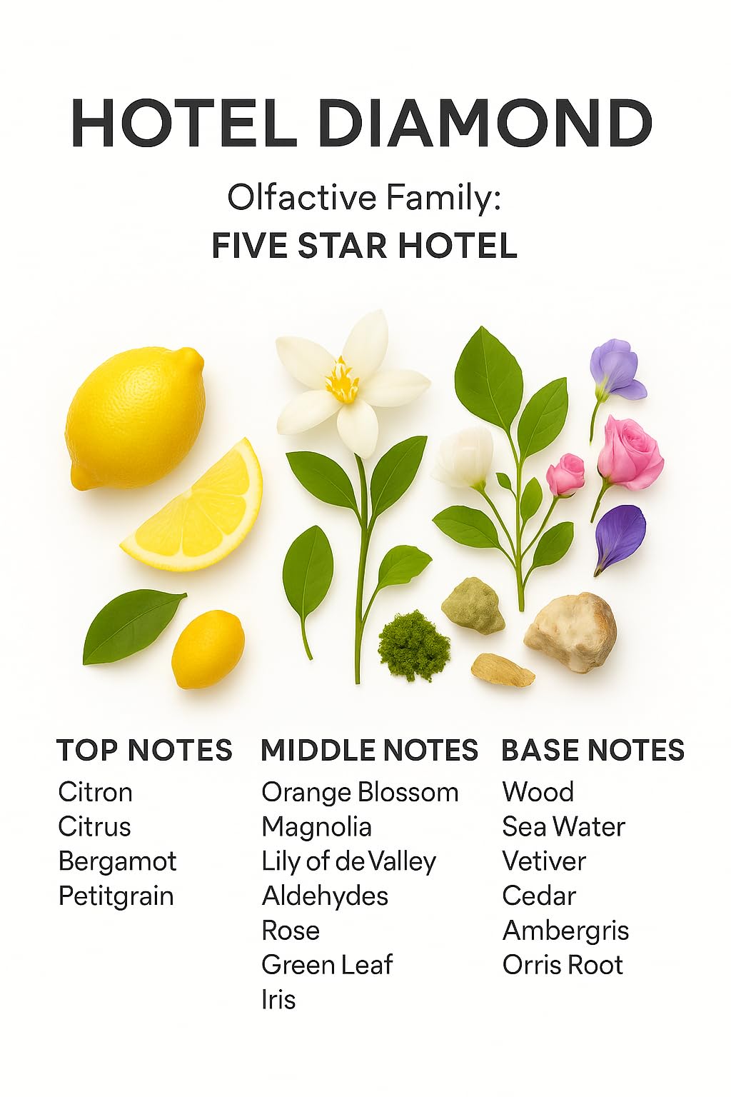SevenAromas Hotel Diamond luxury scene suggests exclusive hotel-grade fragrance.