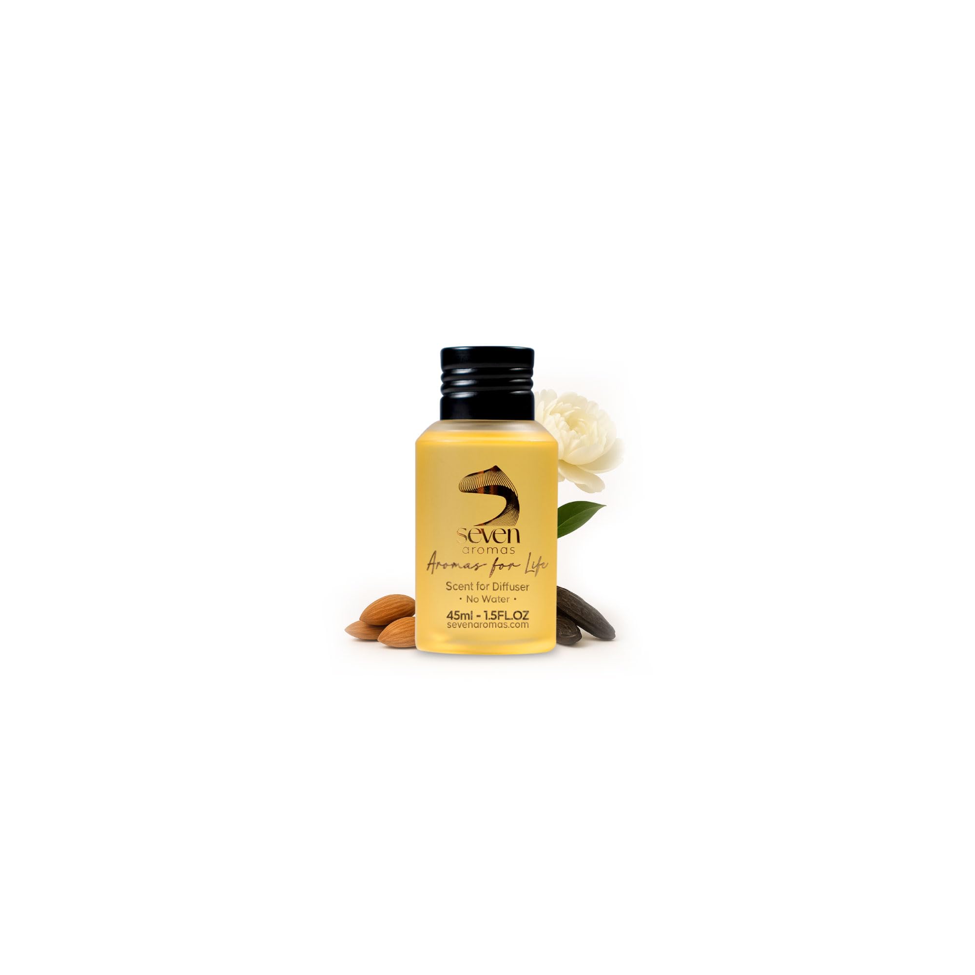 SevenAromas hotel scent diffuser oil bottle close-up for luxurious ambience.