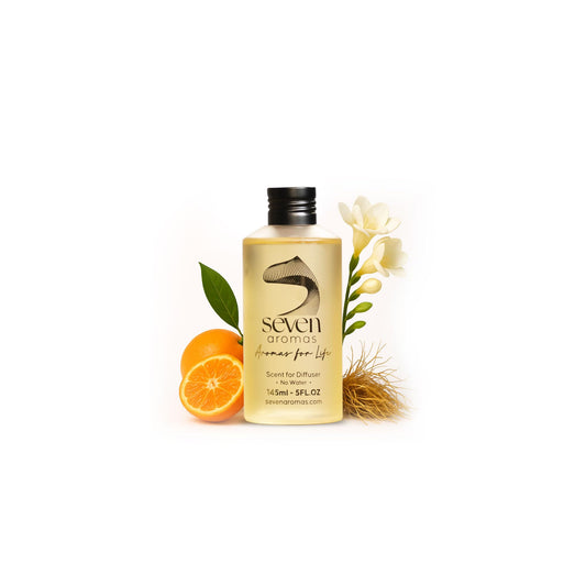 SevenAromas hotel scent diffuser oil in purple bottle for luxury ambience