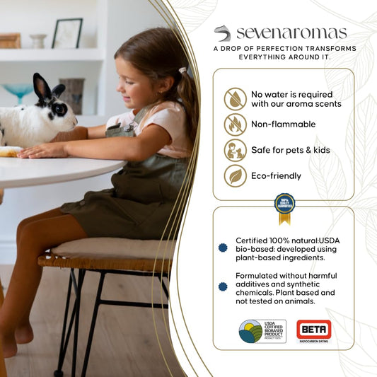 SevenAromas Santal Blanc diffuser setup showcasing luxury ambiance for lobbies and guest rooms.
