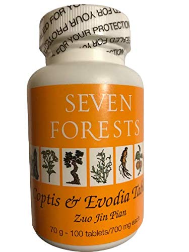 Seven Forests Coptis Evodia tablets bottle front for daily balance ritual