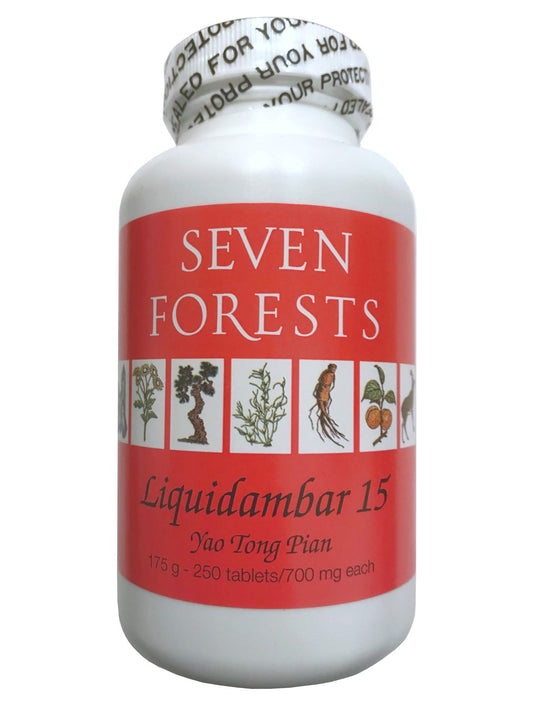Seven Forests Liquidambar 15 bottle front view highlighting meridian balance potential