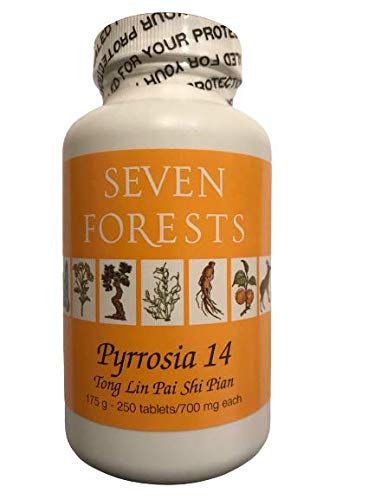 Seven Forests Pyrrosia packaging with 14 tablets for convenient urinary health support.