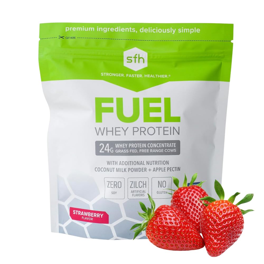 SFH Fuel whey protein bottle top view for quick energy on the go.