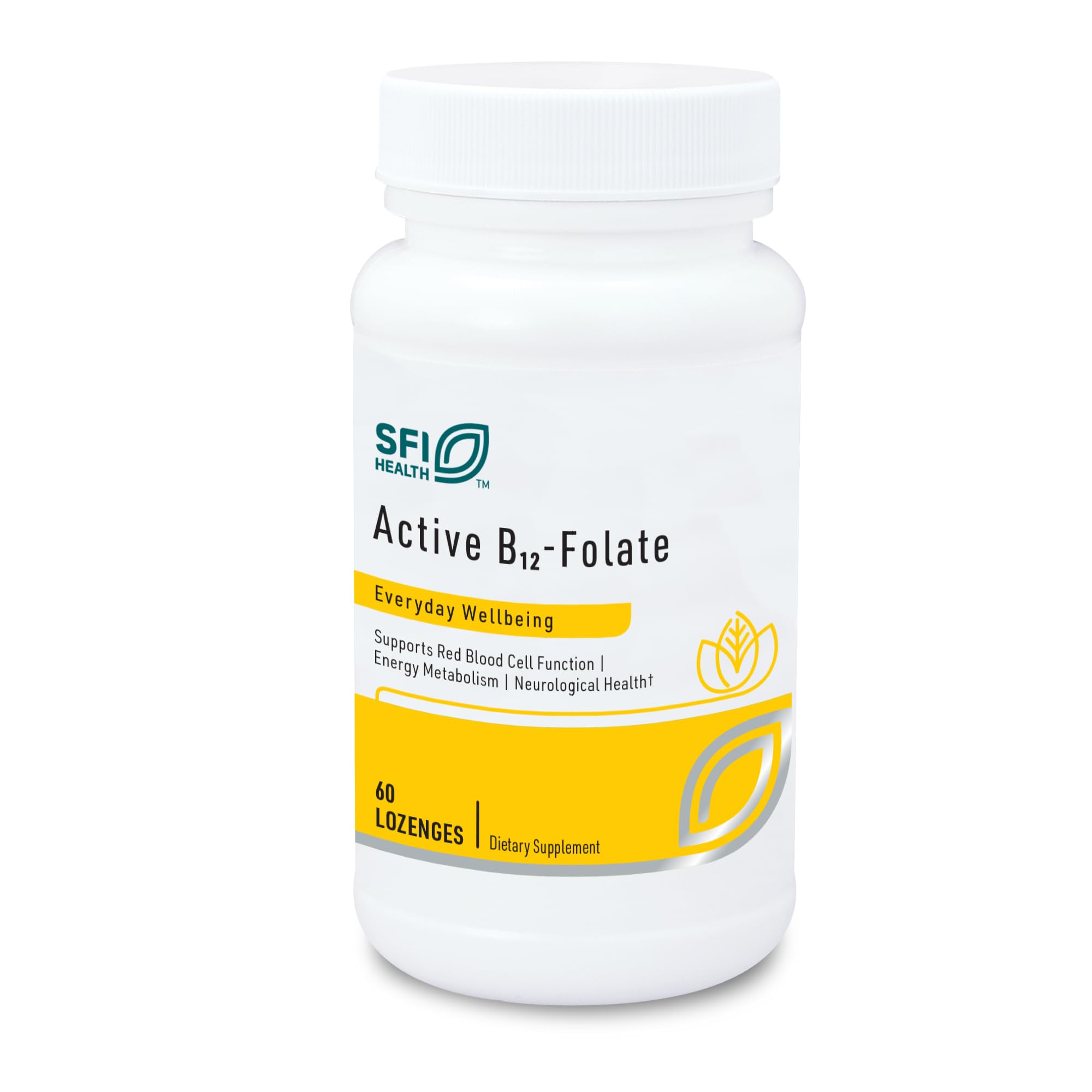 SFI Health Active B12 Folate lozenge dissolving under tongue for fast absorption.