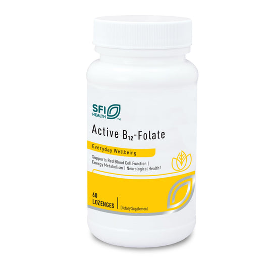 SFI Health Active B12 Folate lozenge dissolving under tongue for fast absorption.
