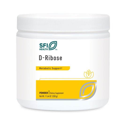 SFI Health D-Ribose powder tub, pure energy-supporting formula.