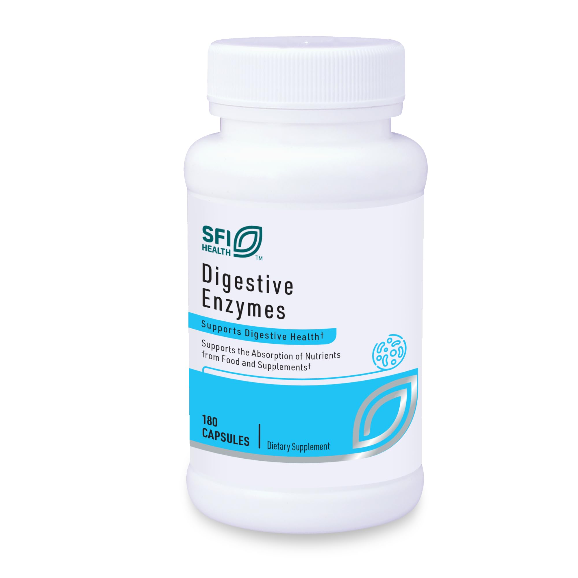 SFI Health Klaire Labs Digestive Enzymes bottle front for gut support