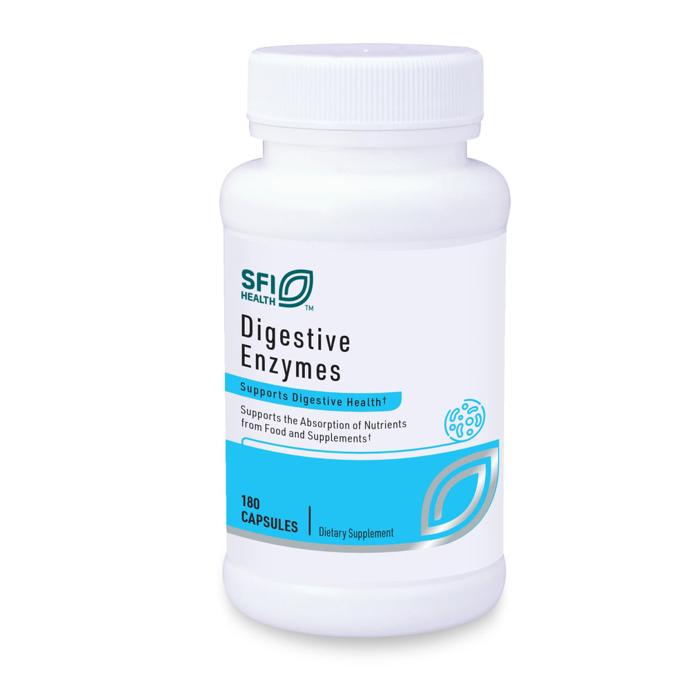 SFI Health Klaire Labs Digestive Enzymes bottle front for gut support