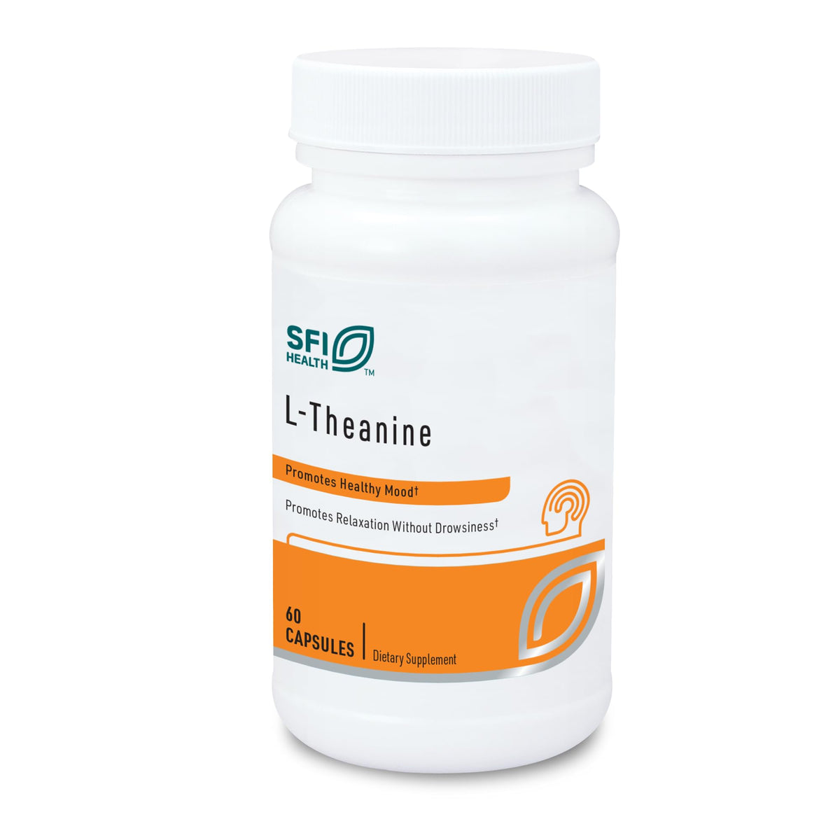 SFI Health Klaire Labs L-Theanine bottle pouring promotes relaxation.