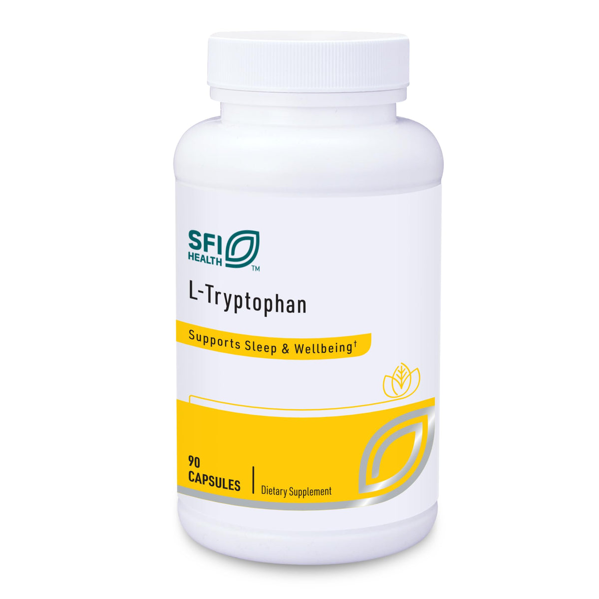 SFI Health Klaire L-Tryptophan bottle pour showing mood support potential.