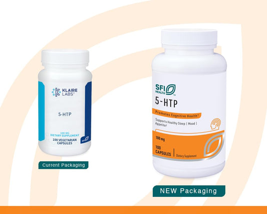 SFI Health Klaire Labs 5-HTP capsules emphasize safe, hypoallergenic formulation.