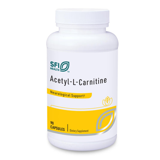 Klaire Labs Acetyl-L-Carnitine bottle front supports brain health