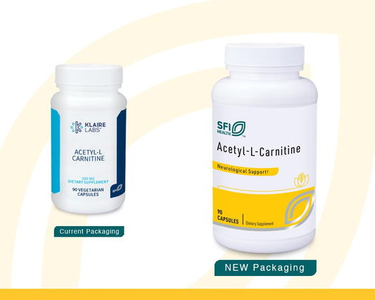 Klaire Labs Acetyl-L-Carnitine capsules close-up for energy production