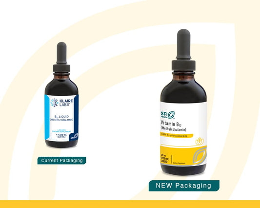 SFI Health Klaire Labs B12 liquid dropper full, convenient sublingual dosing.