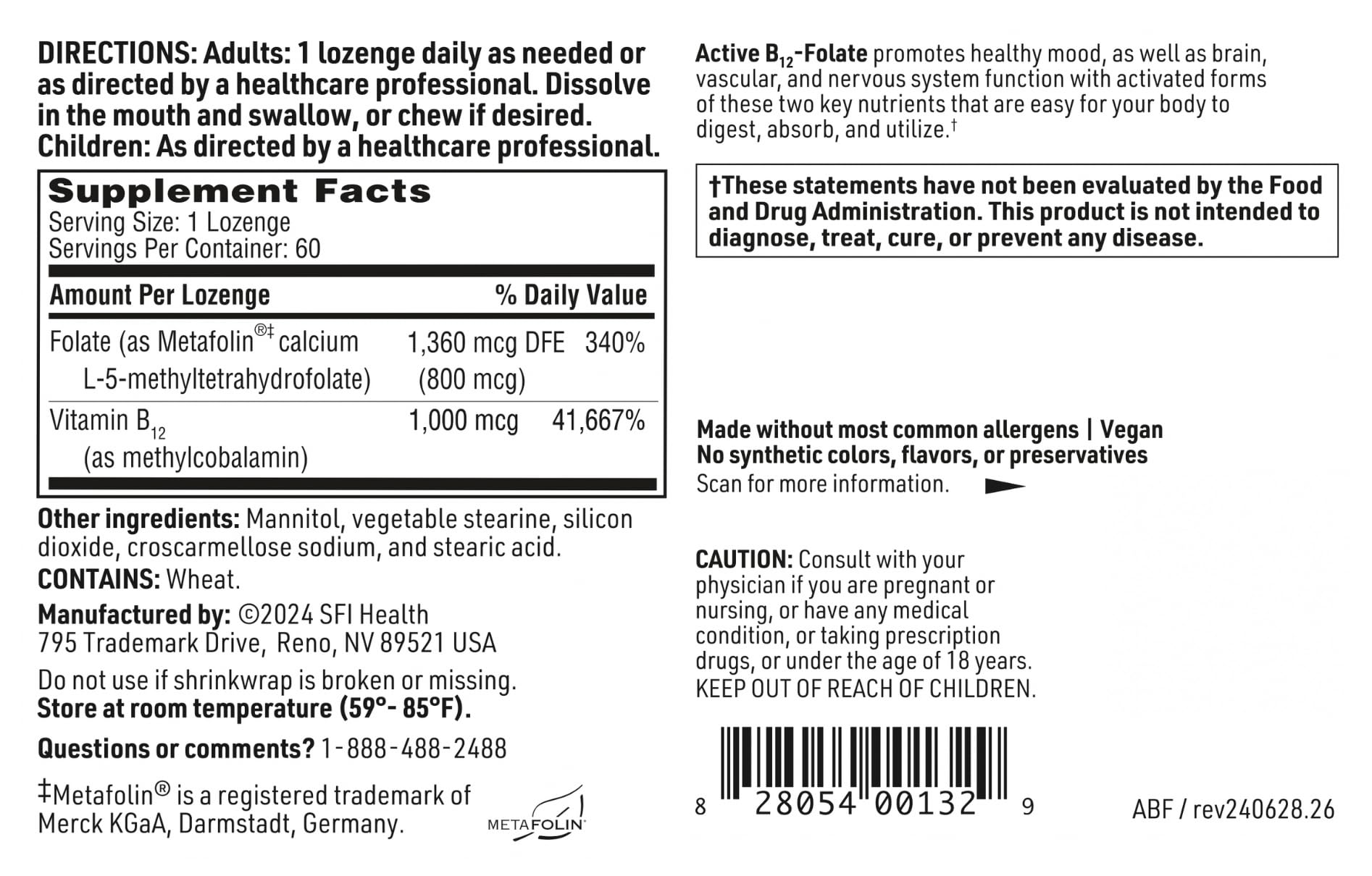 SFI Health box displays Klaire Labs branding, signifying trusted formulation.