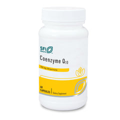 SFI Health Klaire Labs CoQ10 bottle shows 150 mg capsules for daily energy support