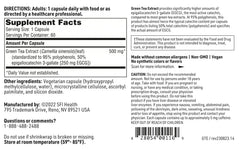SFI Health Klaire Labs green tea extract ingredients panel for transparency.