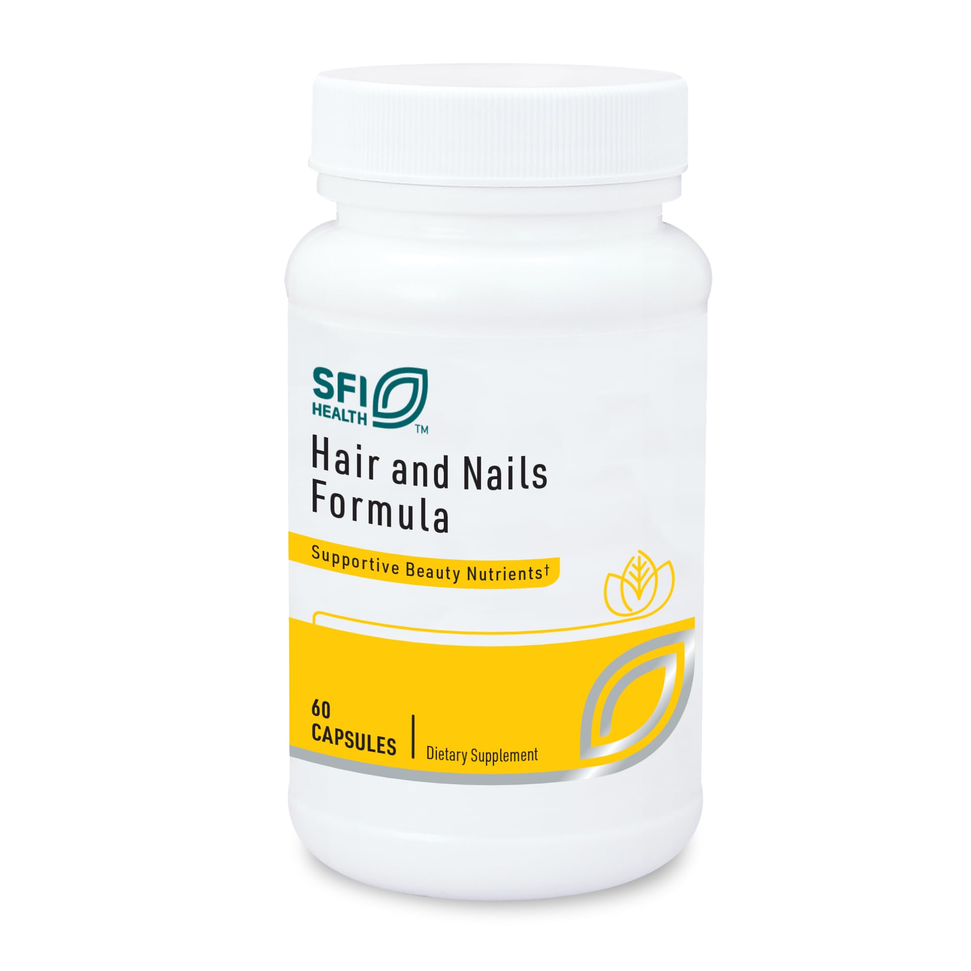 SFI Health Klaire Labs Hair and Nails bottle with vegan capsules for daily support