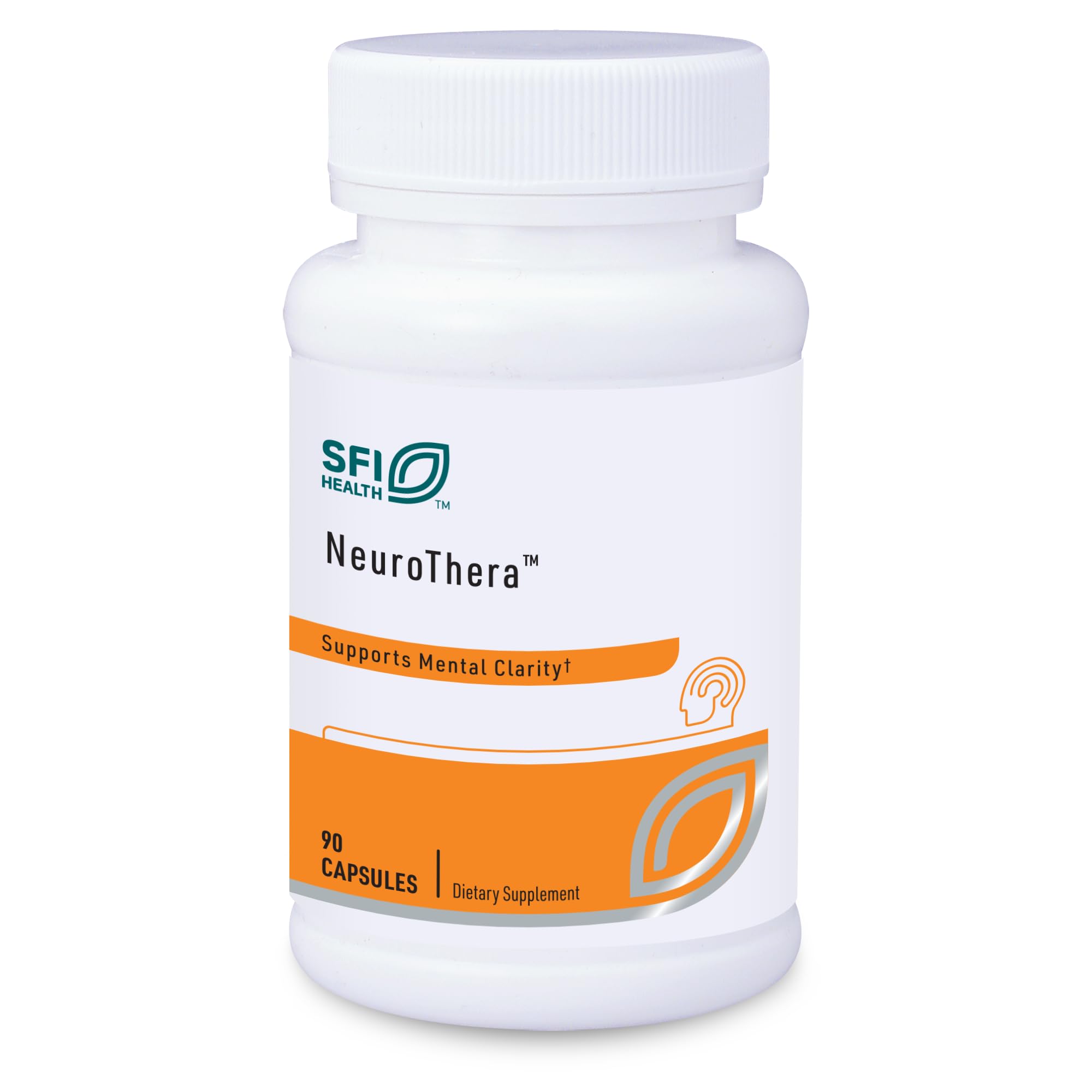 SFI Health Klaire Labs NeuroThera bottle with capsules for daily cognitive support.
