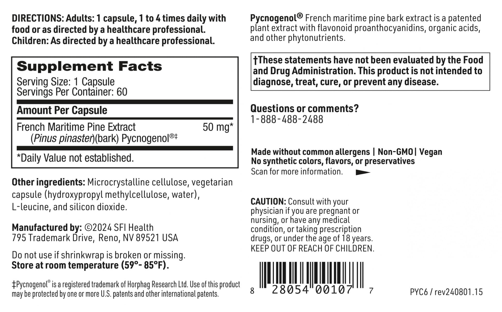 Klaire Labs pine bark extract vial highlighting natural antioxidant botanicals.