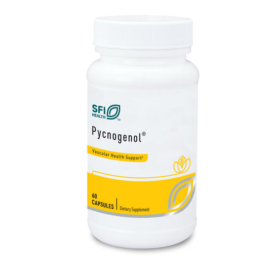 Klaire Labs Pycnogenol 50mg bottle offering antioxidant support.