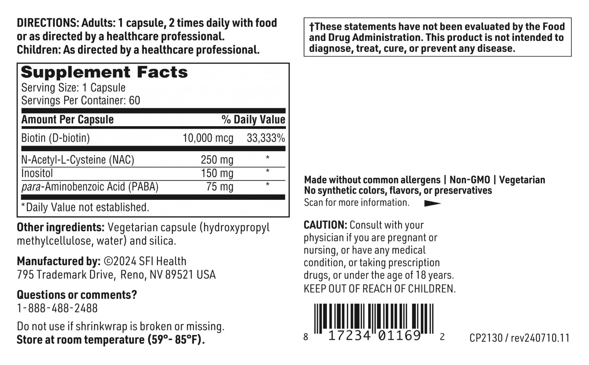 SFI Health Klaire Labs vegetarian capsules closeup for clean, plant-based intake