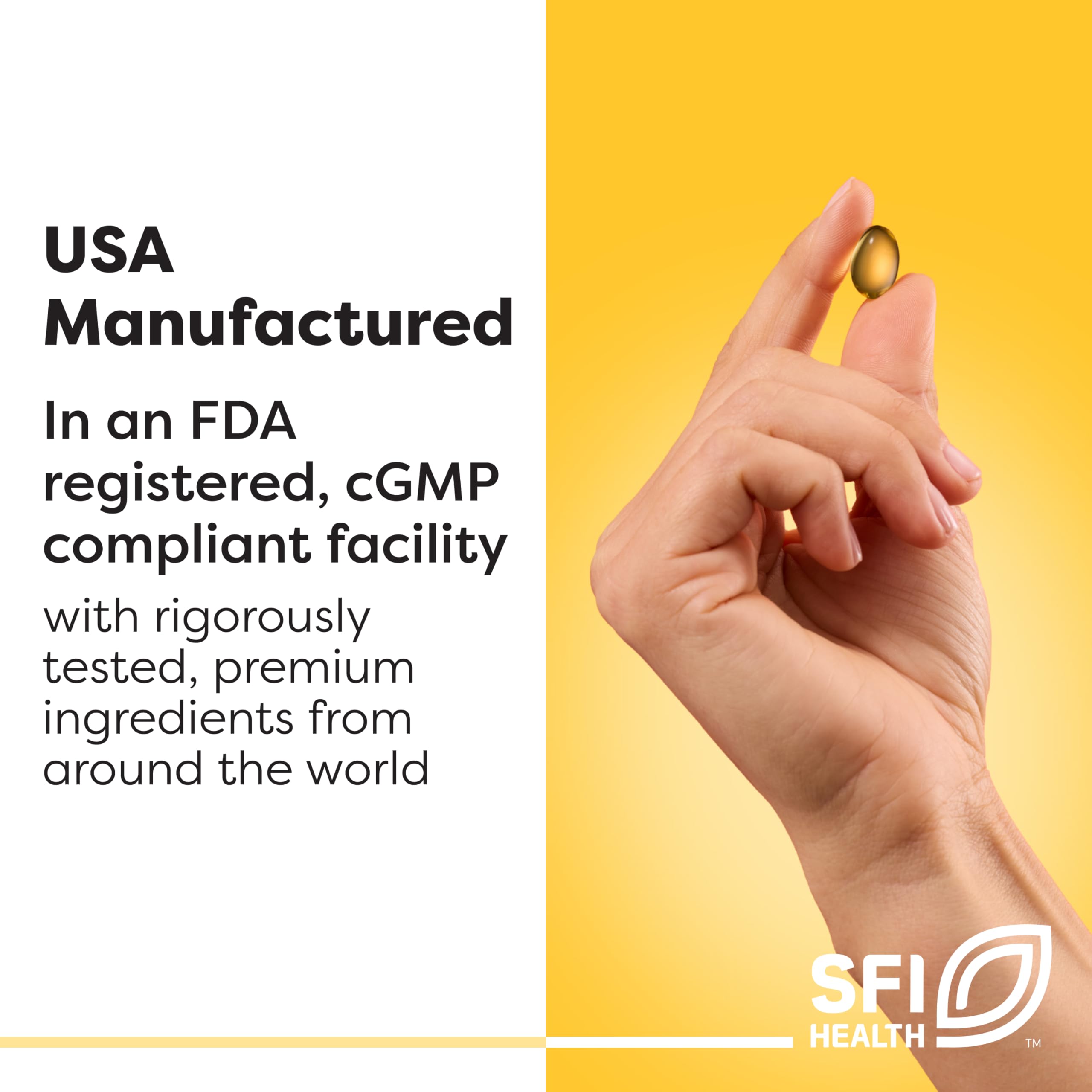 SFI Health packaging front noting 250 capsules and trusted since 1969.