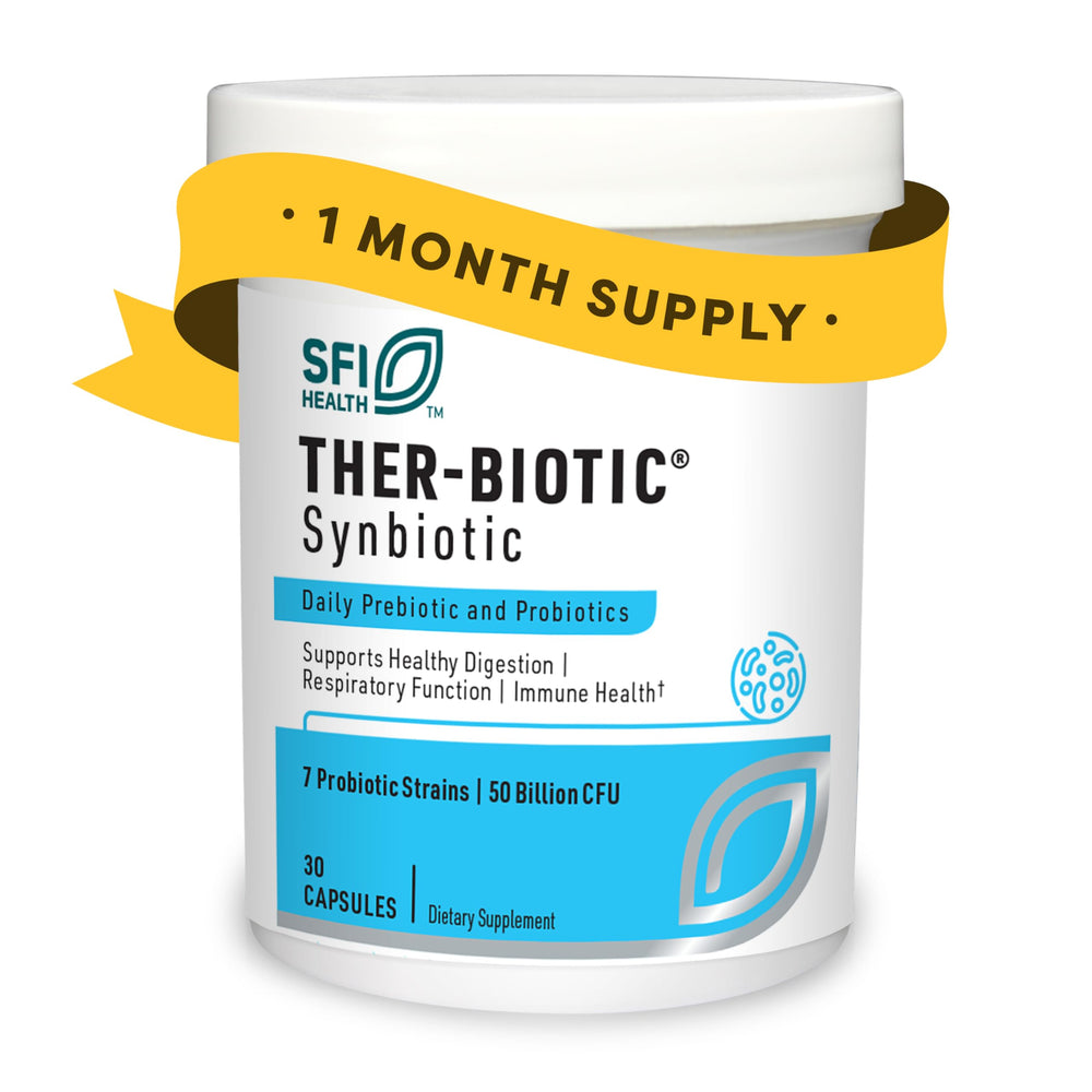 SFI Health Ther-Biotic capsules bottle for daily gut health support.
