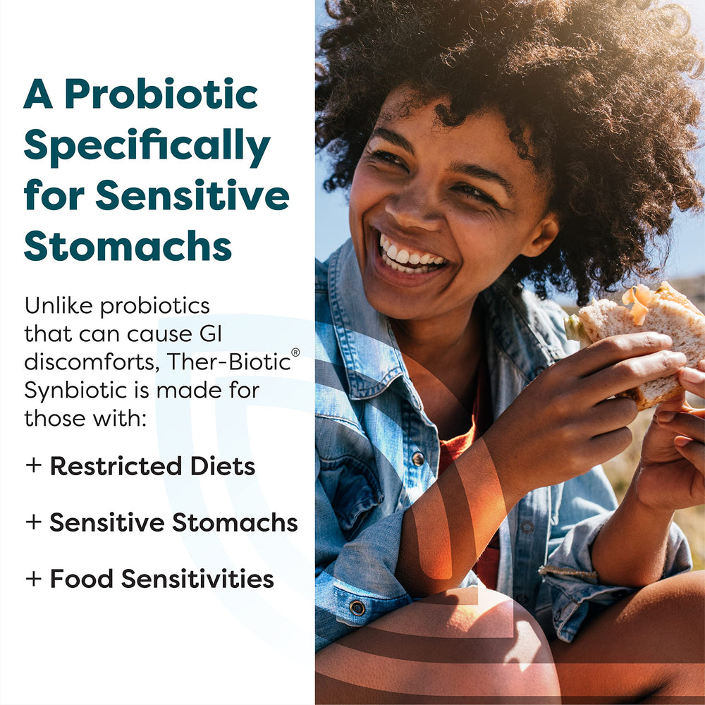 Seven-strain probiotic blend label highlighting diverse gut care.