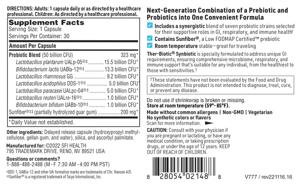 Daily-use directions card suggests one capsule as part of a routine.