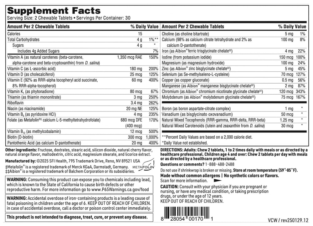 VitaTab chewable shows bioavailable nutrients for better absorption