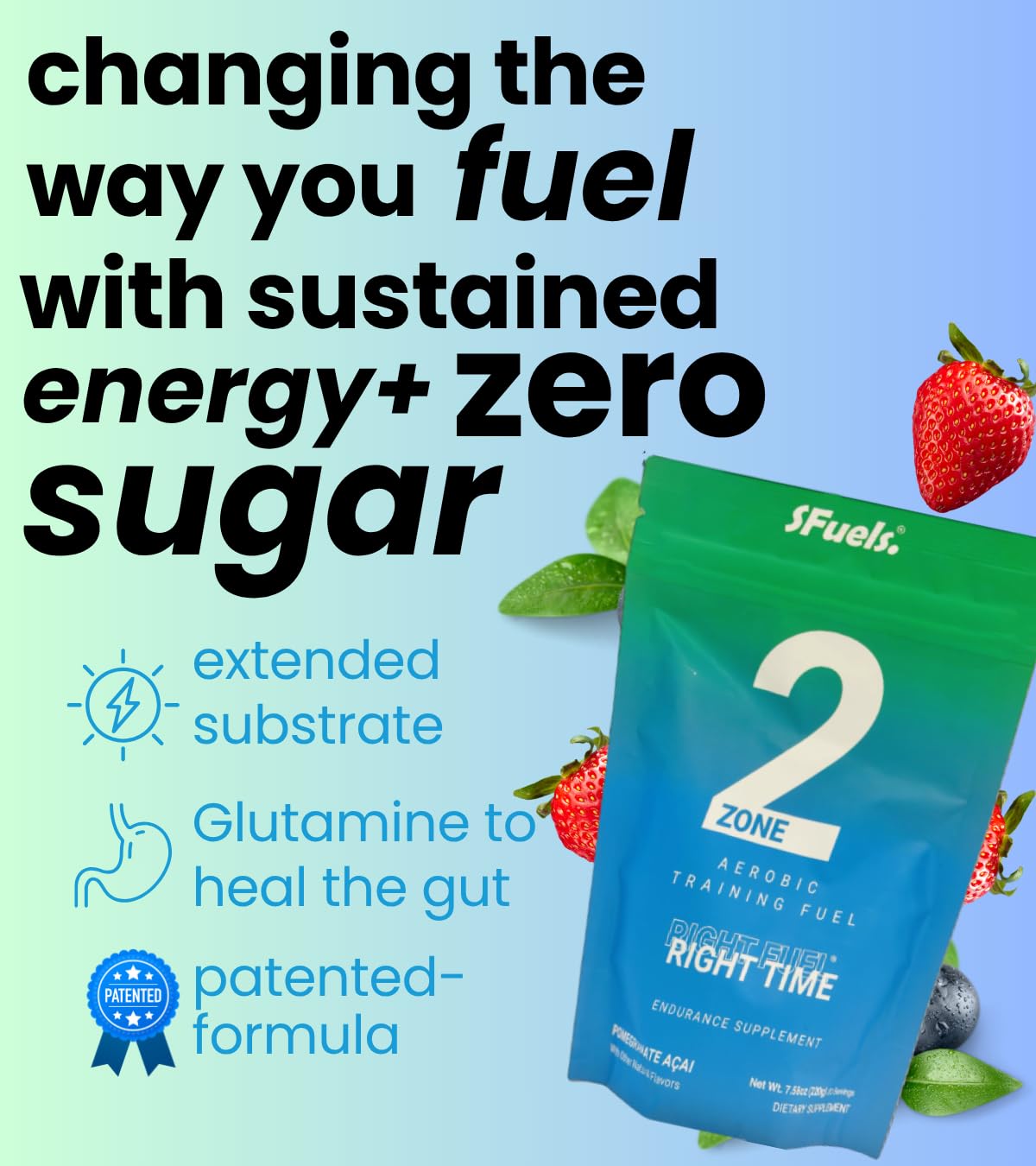 SFuels Pomegranate Acai taste profile image inviting a refreshing workout hydration option.