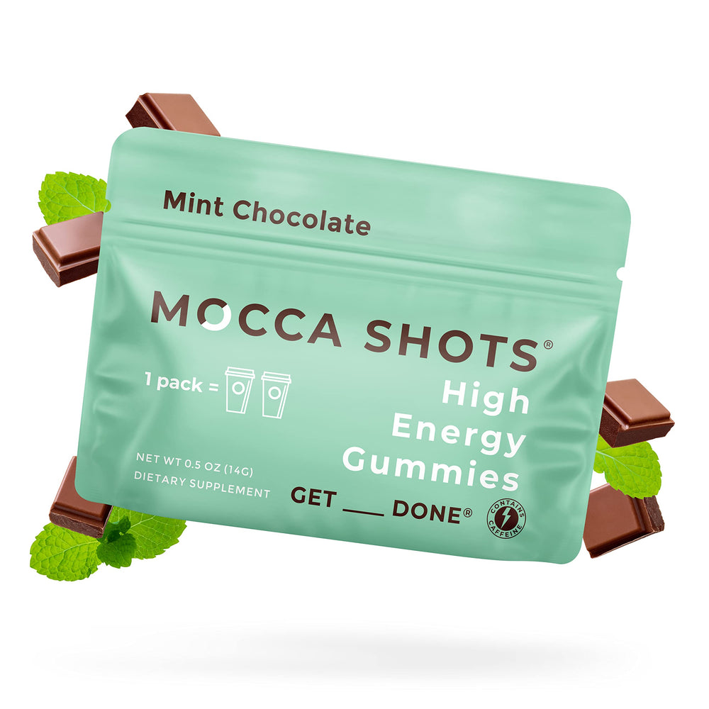 SGC gummy pack close-up highlighting high caffeine concentration for quick energy