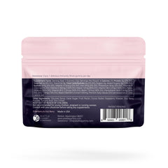 Gummy close-up highlighting chewy texture and vibrant fruit flavors for vegan users