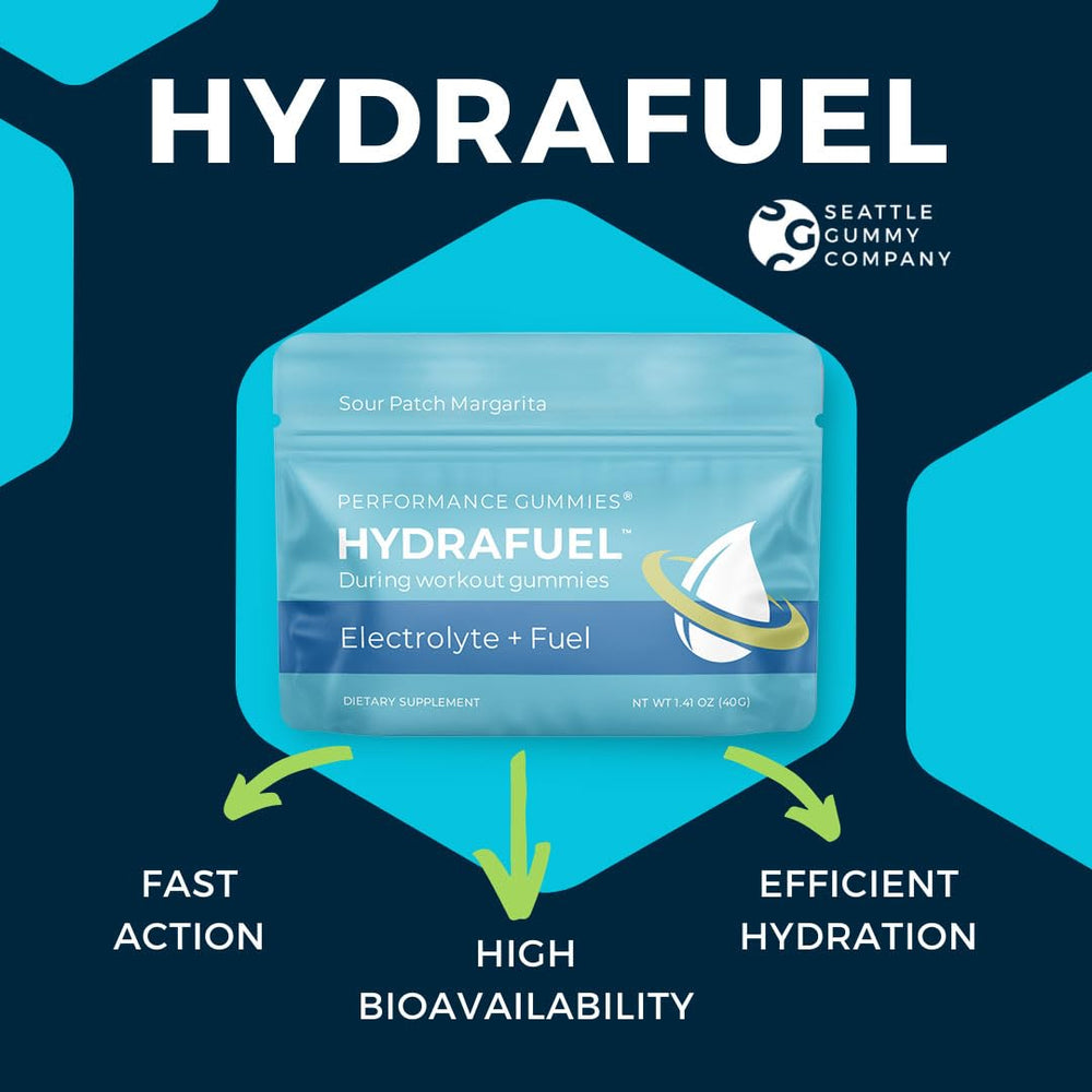 SGC HydraFuel Margarita gummies athlete in action suggests endurance support during training.