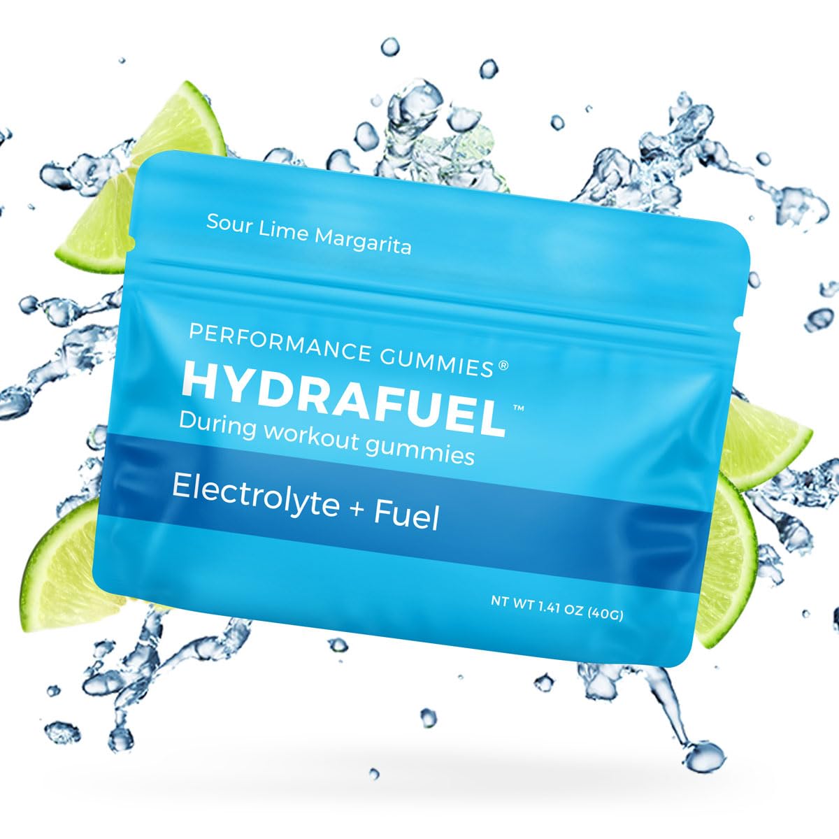 SGC HydraFuel Margarita gummies bottle front ideal for on-the-go hydration during workouts.