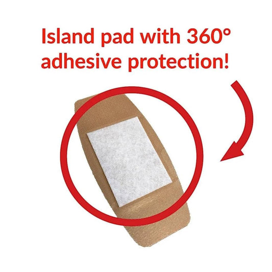 SH School Health bandages with flexible backing, secure coverage during movement and daily activities.