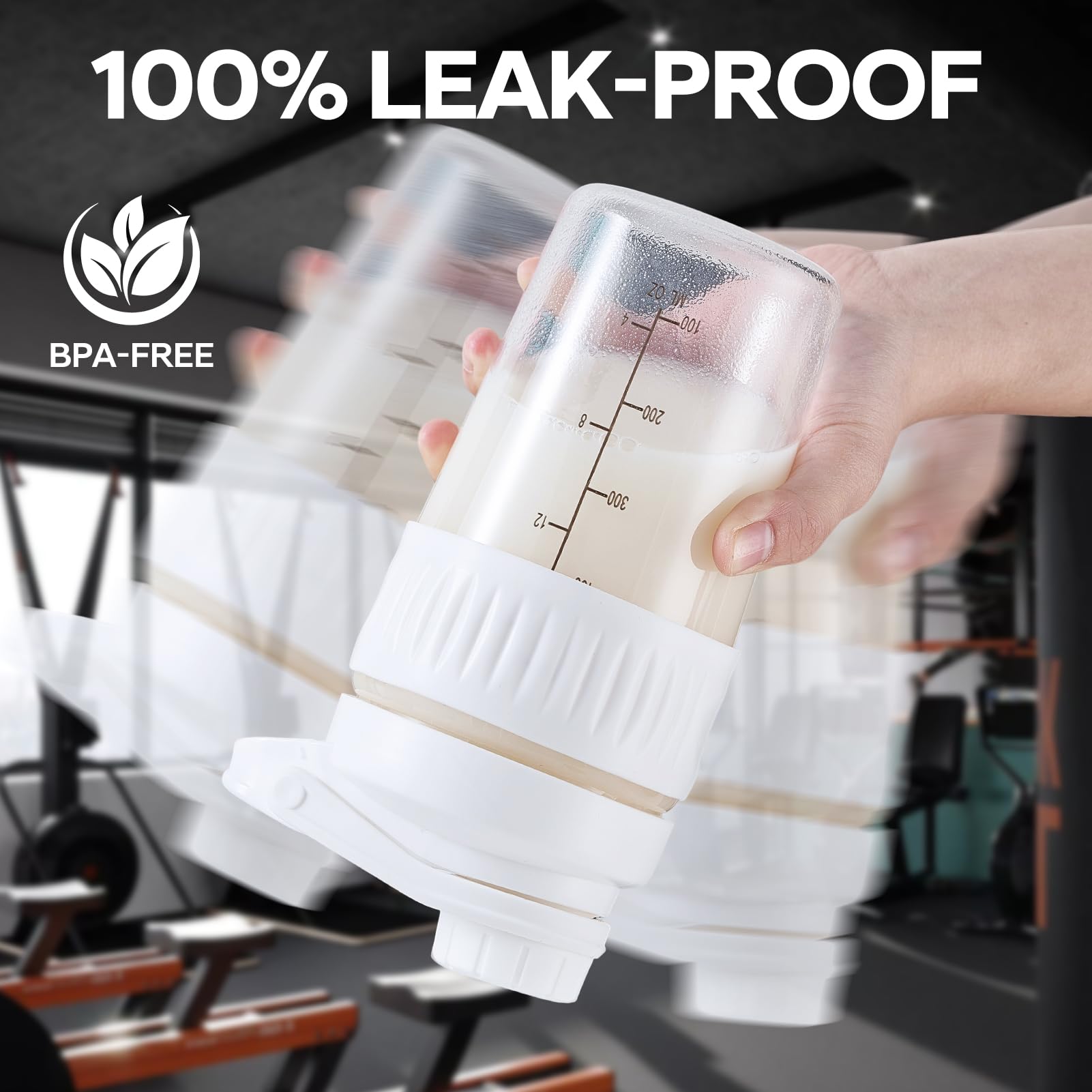 ShakeXpert blending ball ensures smooth protein powder mixing.