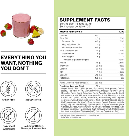 Shakeology Tropical Strawberry smoothie in glass, ideal post-workout refreshment.
