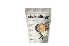 Shakeology Vanilla plant-based protein bottle highlighting vegan nutrition and clean ingredients