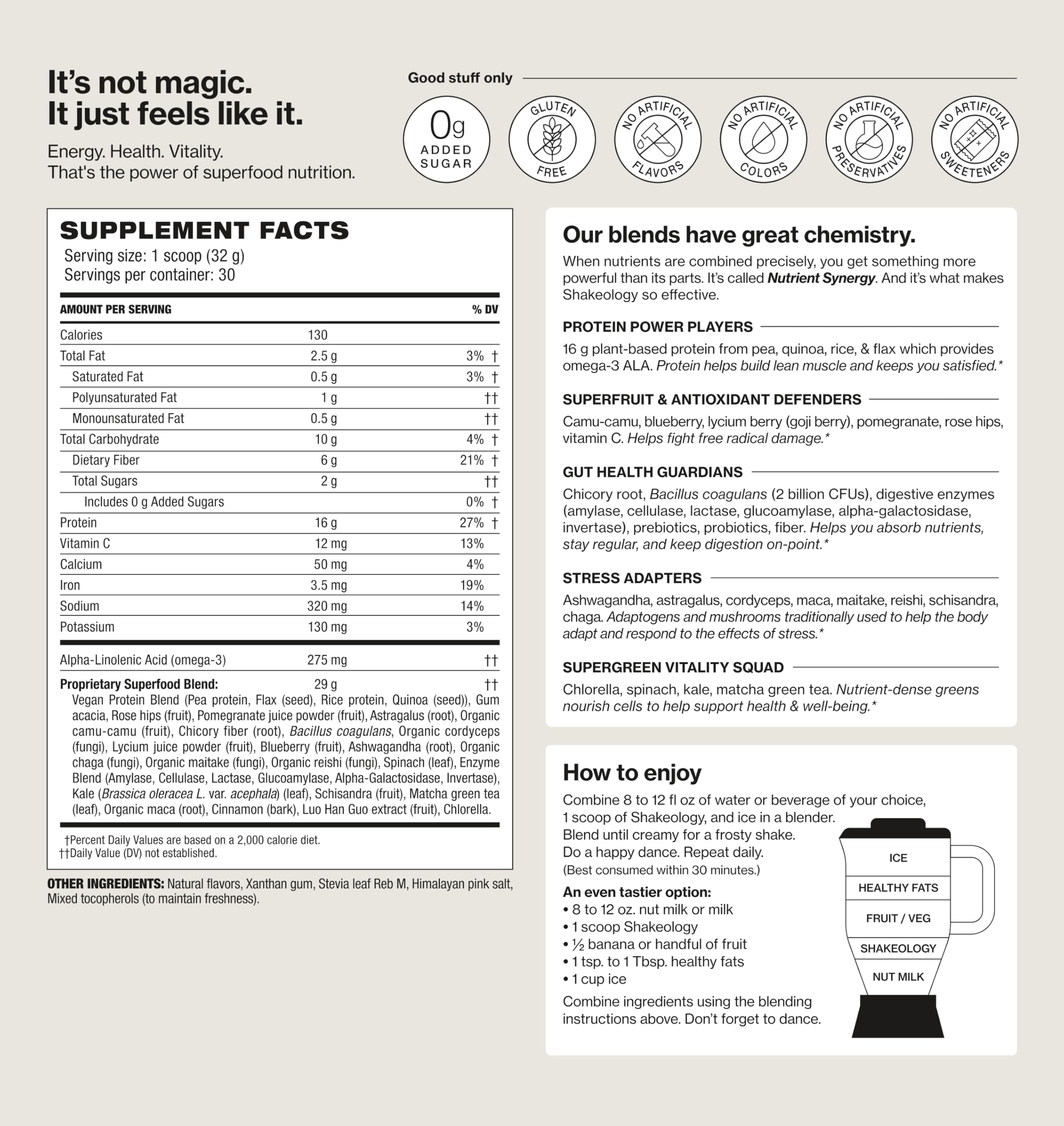 Shakeology vanilla protein powder dry scoop for convenient daily use