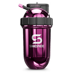 Shakesphere 24oz stainless steel shaker cap keeps drinks secure for workouts.
